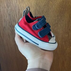 Converse Red and Navy Kids Sneakers